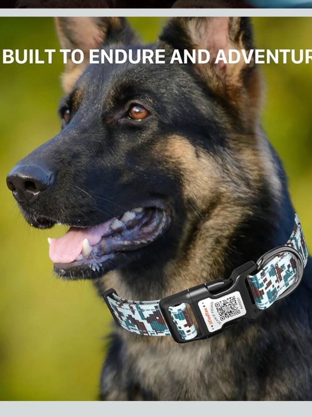 I’ll find you Pet Collar with QR ID Tag — Large - Teal, Brown & White - NWOT - Picture 3 of 8